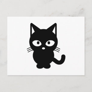 Black Cat Cartoon Postkarte