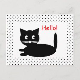 Black Cat Cartoon - Postkarte