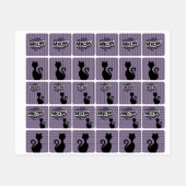 Black Cat Cartoon Silhouette sagt Pop Art Etiketten (Blatt)
