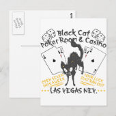 Black Cat Casino Postkarte (Vorne/Hinten)