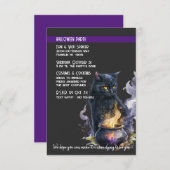 Black Cat Cauldron Halloween Party Einladung (Vorne/Hinten)