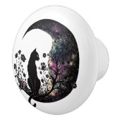 Black Cat Celestial Moon Modern Keramikknauf (Rechts)