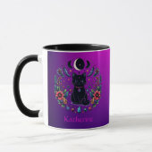 Black Cat Celestial Mystical Purple Pink Tasse (Links)