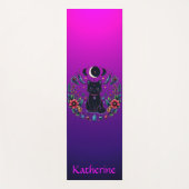 Black Cat Celestial Mystical Purple Pink Yogamatte (Vorderseite)