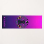 Black Cat Celestial Mystical Purple Pink Yogamatte (Vorderseite (Horizontal))