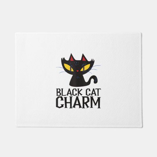 Black Cat Charm Halloween Fußmatte (Vorderseite)