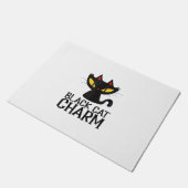 Black Cat Charm Halloween Fußmatte (Schrägansicht)