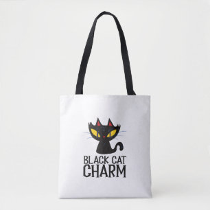 Black Cat Charm Halloween Tasche