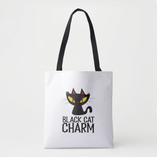 Black Cat Charm Halloween Tasche (Vorderseite)