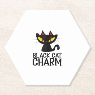 Black Cat Charm Halloween Untersetzer