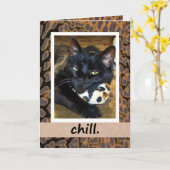 Black Cat Chillout Card Karte (Gelbe Blume)