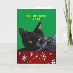 Black Cat Christmas 20XX Grußkarte Feiertagskarte