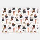Black Cat Christmas 3 Blatt Wrapping Paper Set (Vorderseite 2)