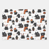 Black Cat Christmas 3 Blatt Wrapping Paper Set (Vorderseite)