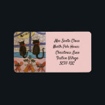Black Cat Christmas Address Label Adressaufkleber<br><div class="desc">Diese beiden niedlichen schwarzen Katzen sitzen geduldig auf dem Fensterbrett, damit der Weihnachtsmann ankommt. Es ist Heiligabend und der Schnee fällt schwer. Das Haus ist mit heiligen und saisonalen Glocken für die Ferien bedeckt. Dann wird die Geduld der Katze belohnt, wenn sie den Weihnachtsmann in seinem RentierSchlitten sehen, der über...</div>