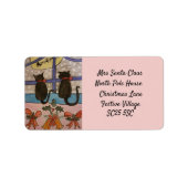 Black Cat Christmas Address Label Adressaufkleber (Vorne)