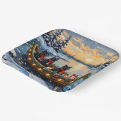 Black Cat Christmas Boat Holiday Pappteller (Gewinkelt)