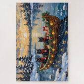 Black Cat Christmas Boat Holiday Puzzle (Vertikal)