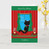 Black Cat Christmas Card Karte (Gelbe Blume)
