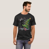 Black Cat Christmas Cat Lover T-Shirt (Vorne ganz)