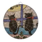 Black Cat Christmas Dartboard Dartscheibe (vorne)
