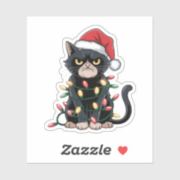 Black Cat Christmas Edition Aufkleber