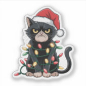 Black Cat Christmas Edition Aufkleber (Vorderseite)