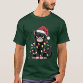Black Cat Christmas Edition T-Shirt (Vorderseite)