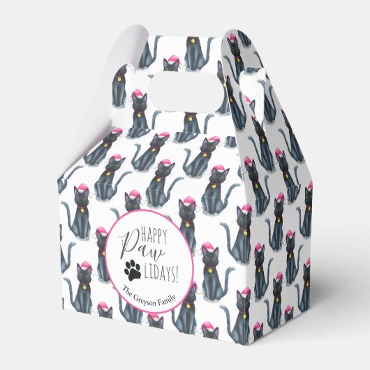 Black Cat Christmas Favor Box Geschenkschachtel (Vorderseite)