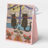 Black Cat Christmas Favor Box Geschenkschachtel (Rückseite)