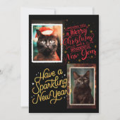 Black cat christmas  feiertagskarte (Vorderseite)