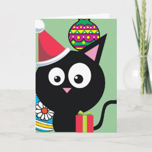 Black Cat Christmas Feiertagskarte