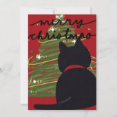 Black cat christmas  feiertagskarte (Vorderseite)