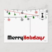 Black Cat Christmas Feiertagspostkarte (Rückseite)