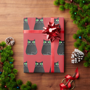 Black Cat Christmas Geschenkpapier