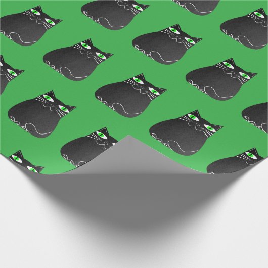Black Cat Christmas Geschenkpapier (Ecke)