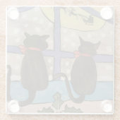 Black Cat Christmas Glasuntersetzer (Rückseite)