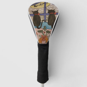 Black Cat Christmas Golf Headcover