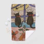 Black Cat Christmas Golfhandtuch (Insitu)
