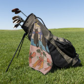 Black Cat Christmas Golfhandtuch (Gras)