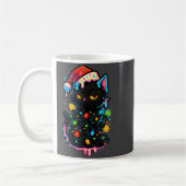 Black Cat Christmas Ice Cream Drip Santa Hat Cute  Kaffeetasse (Links)
