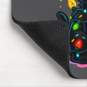 Black Cat Christmas Ice Cream Drip Santa Hat Cute Mousepad (Ecke)