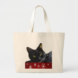 Black Cat Christmas Jumbo Tote Bag Jumbo Stoffbeutel