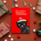 Black Cat Christmas Karte