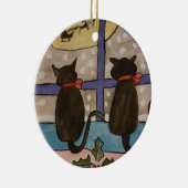 Black Cat Christmas Keramik Ornament (Rechts)