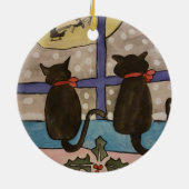 Black Cat Christmas Keramik Ornament (Hinten)