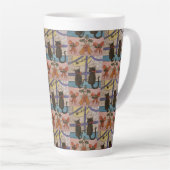 Black Cat Christmas Latte Tasse (Rechte Ecke)