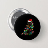 Black Cat Christmas Light Cat Lover Christmas  Button (Vorne & Hinten)
