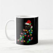 Black Cat Christmas Light Cat Lover Christmas Kaffeetasse (Links)
