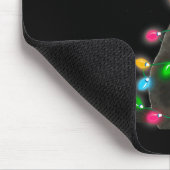 Black Cat Christmas Light Cat Lover Christmas  Mousepad (Ecke)